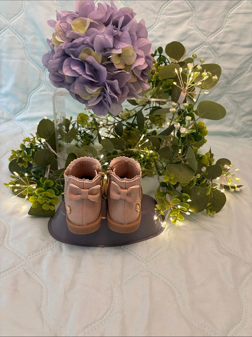 Toddler Taupe Ankle Boots - Soft Blush